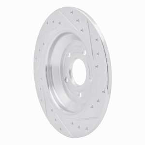 Ford Bronco Sport Brake Rotor (1) - Rear Left - R1 Concepts - Drilled & Slotted - Silver - `16-`25